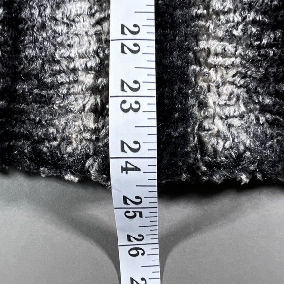 Chico's Black/Gray Vertical Stripe "Fuzzy" Texture Jacket/Coat Size 2 US Size 12 - Picture 8 of 12
